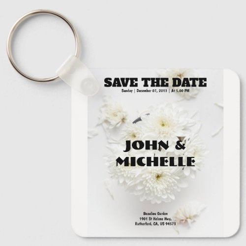 Simple Save the Date Magnetic Card  Keychain