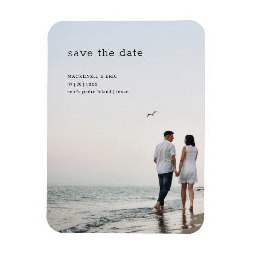 Simple Save The Date Modern Wedding Photo Magnet