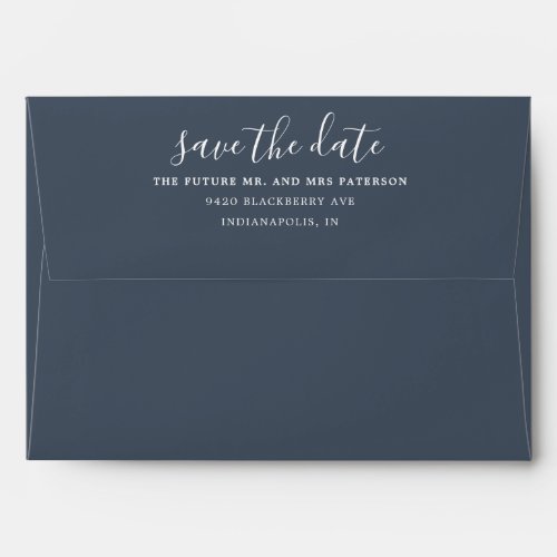 Simple Save the Date Navy Pre_Addressed Envelope