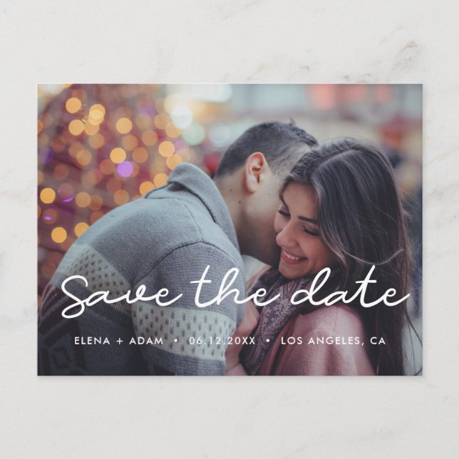 Simple  Save the date photo Announcement Postcard (Front)