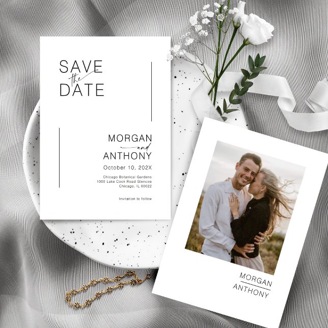 Simple Save the Date Photo Black White (Creator Uploaded)