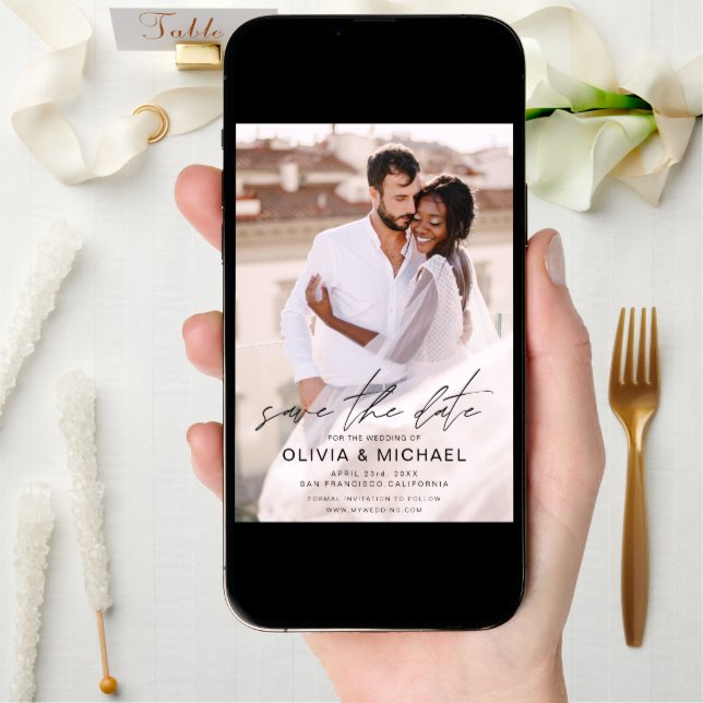 Simple Save the Date Photo Picture Wedding (Front Digital)