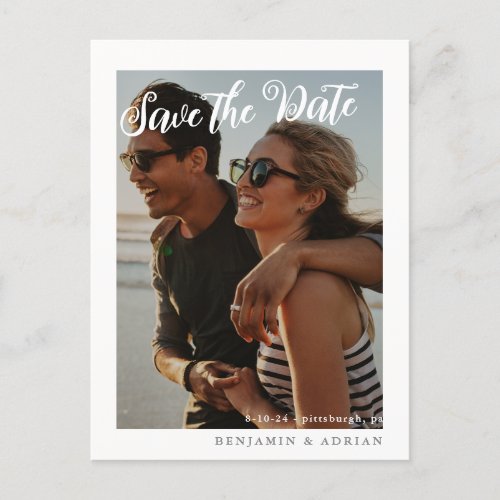 Simple Save the Date Photo Wedding Postcard