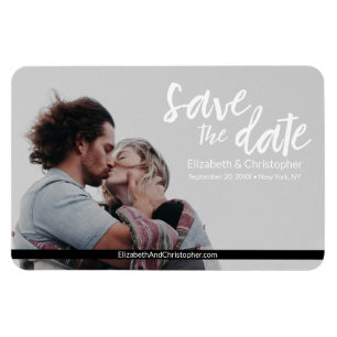 Simple Save the date Photo Wedding Website Magnet