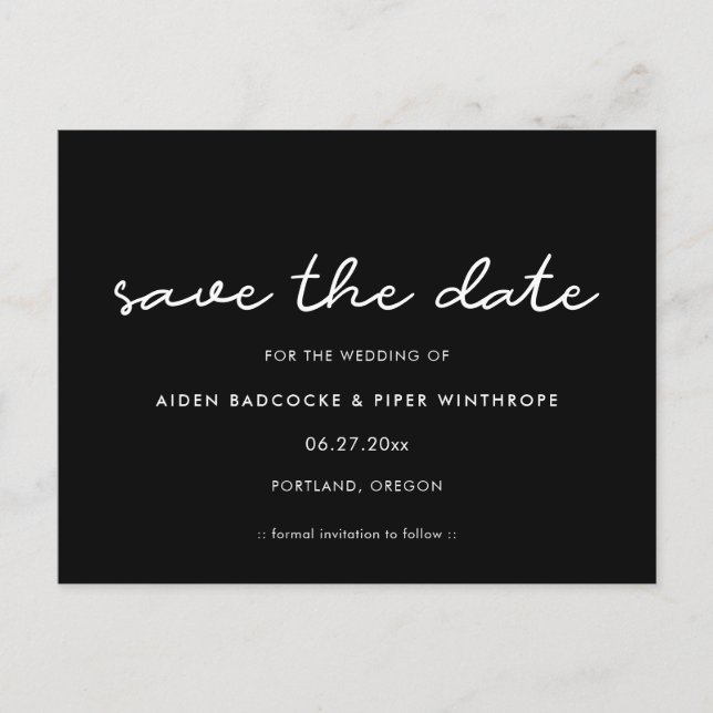 Simple Save the date Postcard (Front)