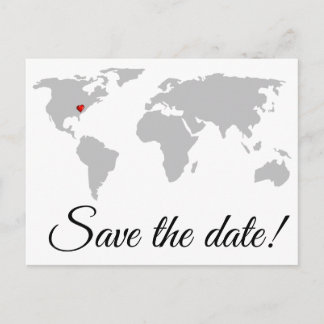 Simple Save the Date Postcard Map