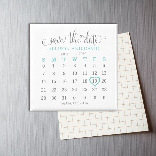 Simple Save the Date Wedding Calendar Magnet (Creator Uploaded)