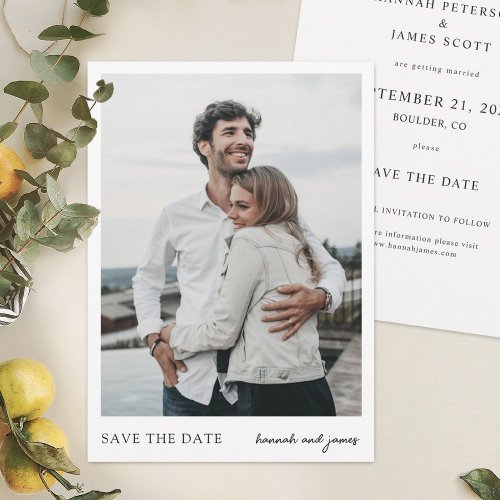 Simple Save the Date Wedding Card with Photo