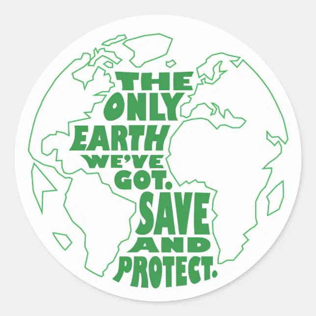 Saveme Earth Sticker Simple Save the Earth Sticker | Zazzle