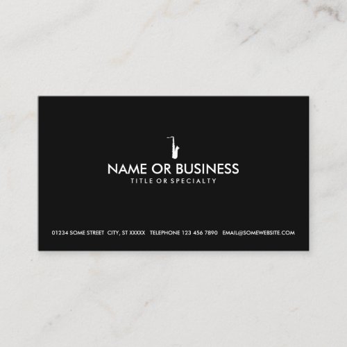 simple saxophone business card