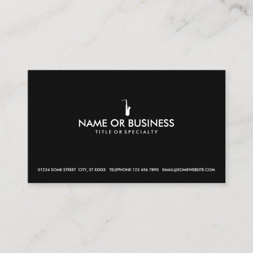 Customizable simple saxophone business cards