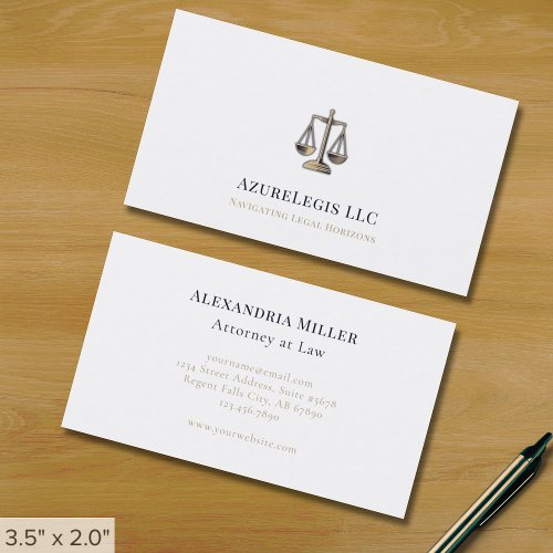 Simple Scales of Justice Business Card