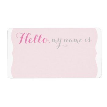 Simple Scalloped Name Tag - Pretty In Pink by Seobox at Zazzle