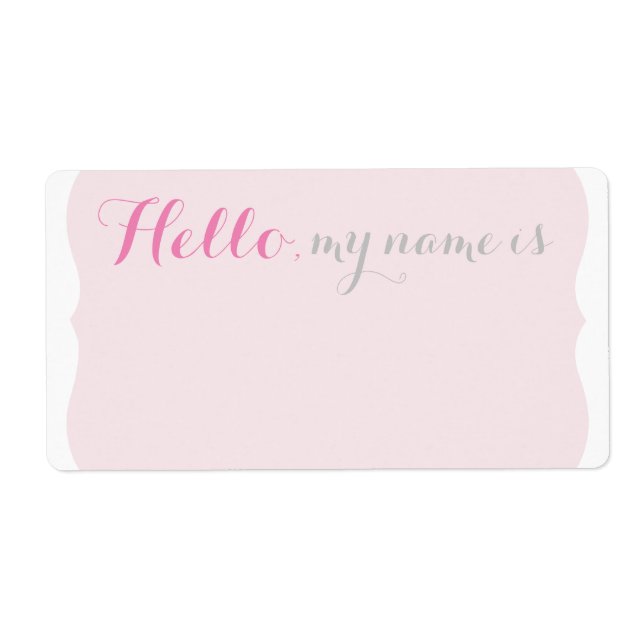 Simple Scalloped Name Tag - Pretty in Pink (Front)