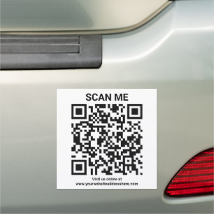 Simple Scan Me Online QR Code Car Magnet