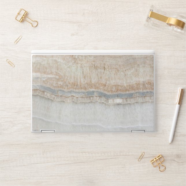 simple scandinavian modern chic grey white marble HP laptop skin (Desk)