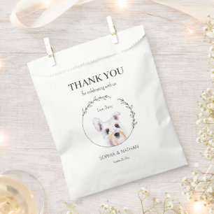 Simple Schnauzer Wedding Thank You Favor Bag