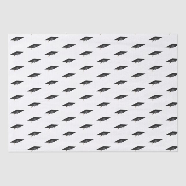 Simple School College University Graduation Cap Tissue Paper (Front)