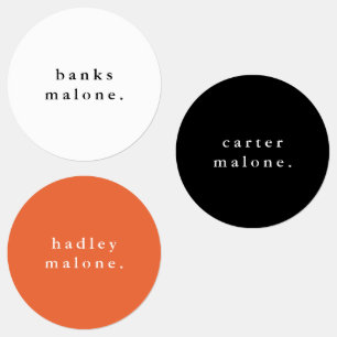 Simple School Colors Kids Waterproof Name Labels