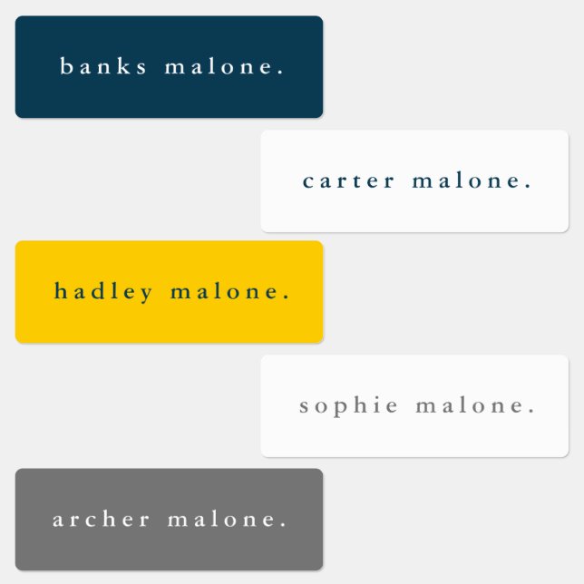 Simple School Colors Kids Waterproof Name Labels (Group)