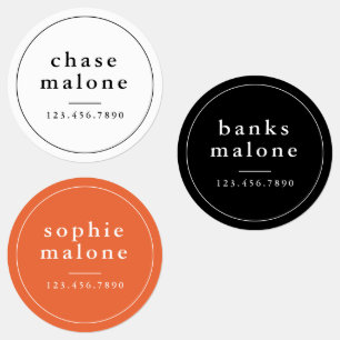 Simple School Colors Waterproof Name Labels