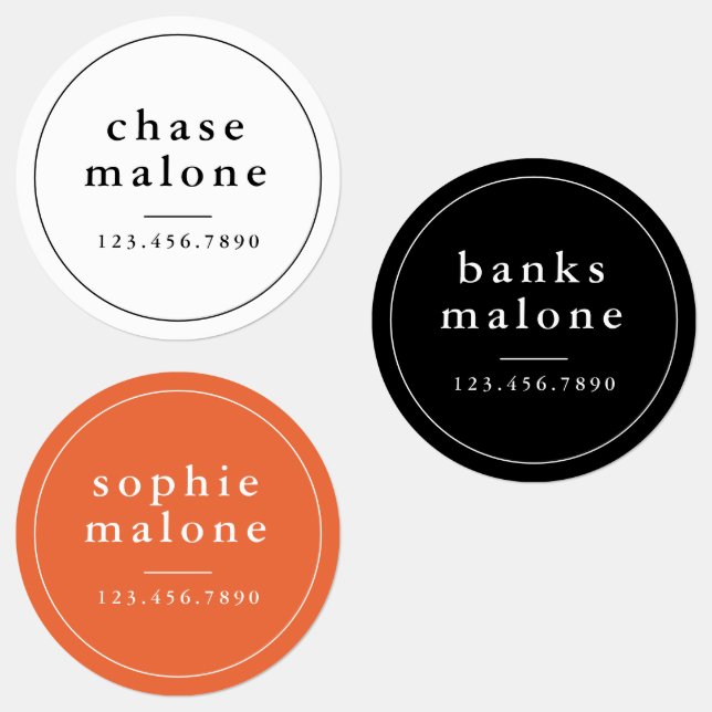 Simple School Colors Waterproof Name Labels (Group)