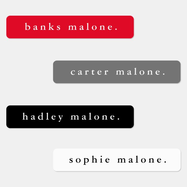 Simple School Colors Waterproof Name Labels (Group)