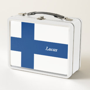 Simple School Finland Flag Souvenir personalized  Metal Lunch Box