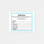 Simple Schools Hall Pass Post It Notes at Zazzle
