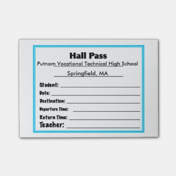 Simple Schools Hall Pass Post It Notes by LaKrima at Zazzle