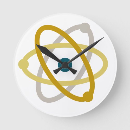 Simple Science Atom Chemistry Nerd  Round Clock
