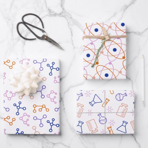 Simple Science Molecules Laboratory Pattern Wrapping Paper Sheets
