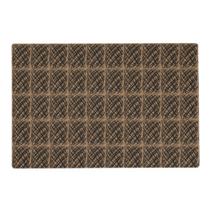 Simple Scribble Black Basic Brown Pet Placemat