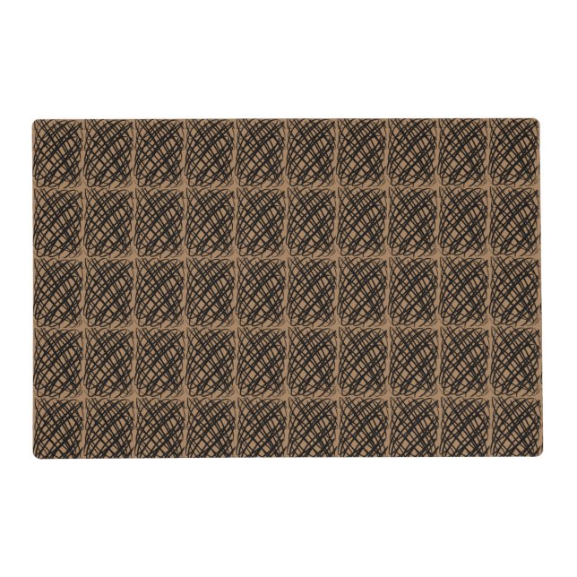 Simple Scribble | Black | Basic | Brown | Pet  Placemat (Front)