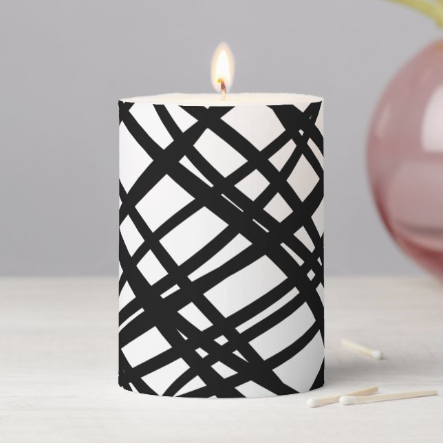 Simple Scribble | Black | Pillar Candle (In Situ)