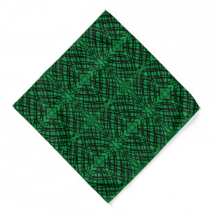 Simple Scribble Green Handkerchief Bandana