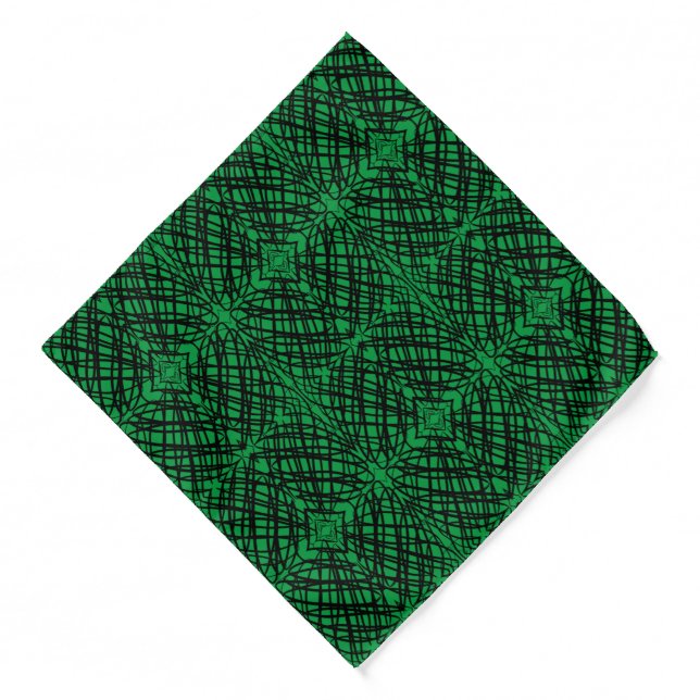 Simple Scribble | Green | Handkerchief | Bandana (Front)