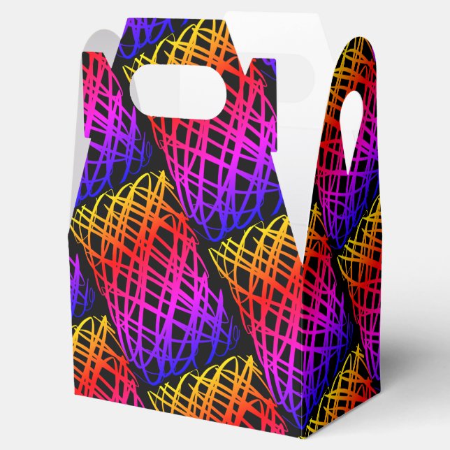 Simple Scribble | Half Drop | Black Background | Favor Boxes (Opened)