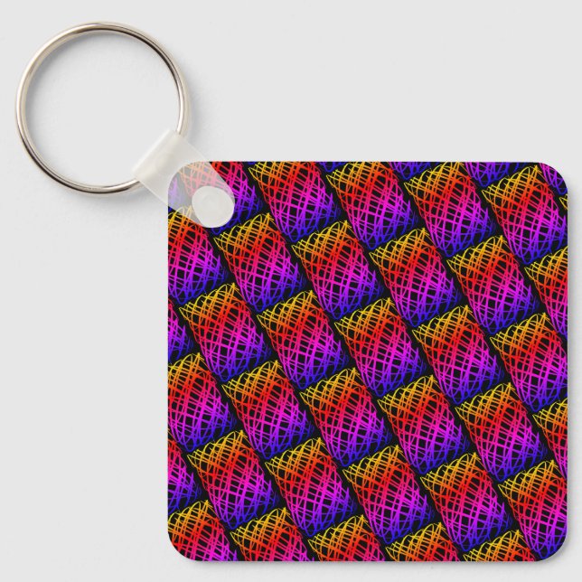 Simple Scribble | Half Drop | Black Background | Keychain (Front)