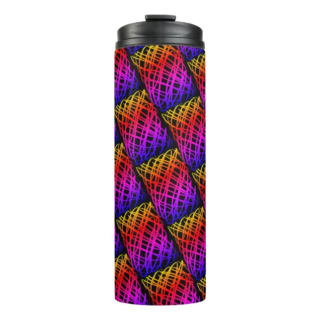 Simple Scribble | Half Drop | Black Background |  Thermal Tumbler (Front)