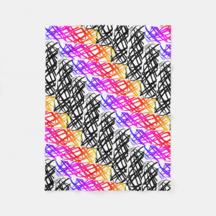 Simple Scribble Herring Bone Fleece Blanket