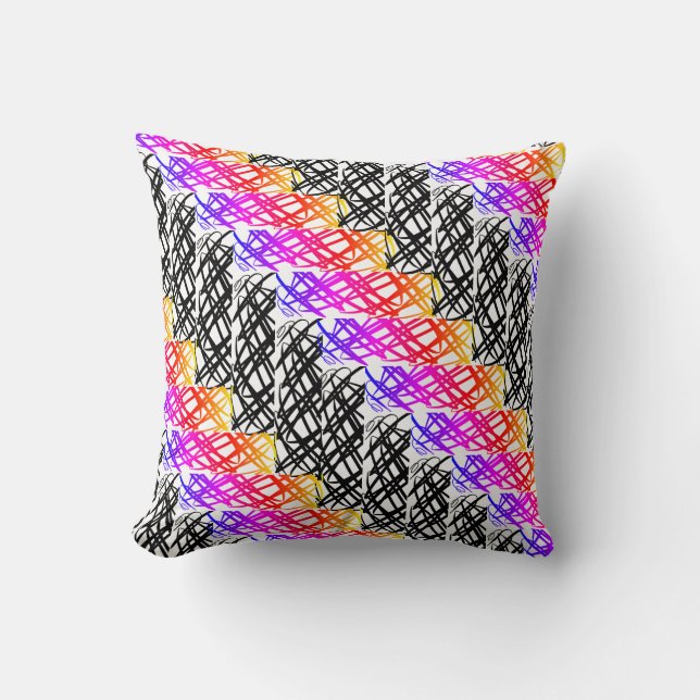 Simple Scribble | Herring Bone | Throw Pillow (Front)