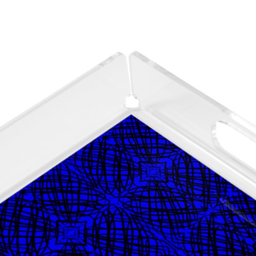 Simple Scribble  Mirror Tiling  Blue  Acrylic Tray