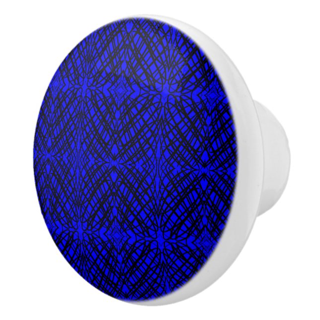 Simple Scribble | Mirror Tiling | Blue | Ceramic Knob (Right)