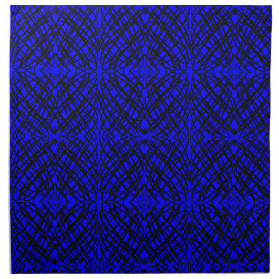 Simple Scribble Mirror Tiling Blue Cloth Napkin