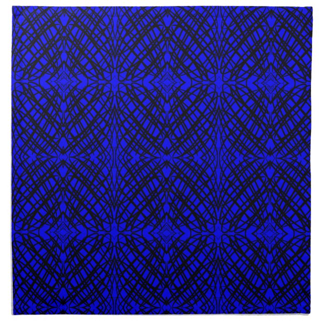 Simple Scribble | Mirror Tiling | Blue | Cloth Napkin (Front)