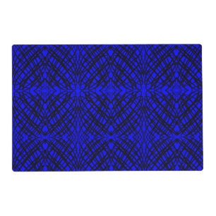 Simple Scribble   Mirror Tiling   Blue   Pet Placemat