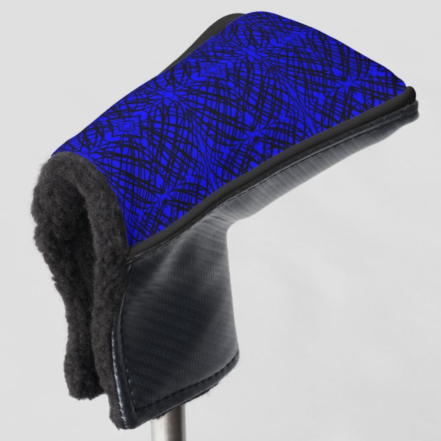 Simple Scribble | Mirror Tiling | Blue | Putter Golf Head Cover (3/4 Front)