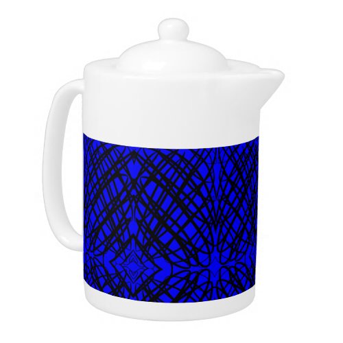 Simple Scribble  Mirror Tiling  Blue  Teapot