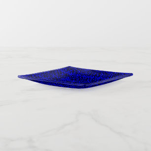 Simple Scribble Mirror Tiling Blue Trinket Tray